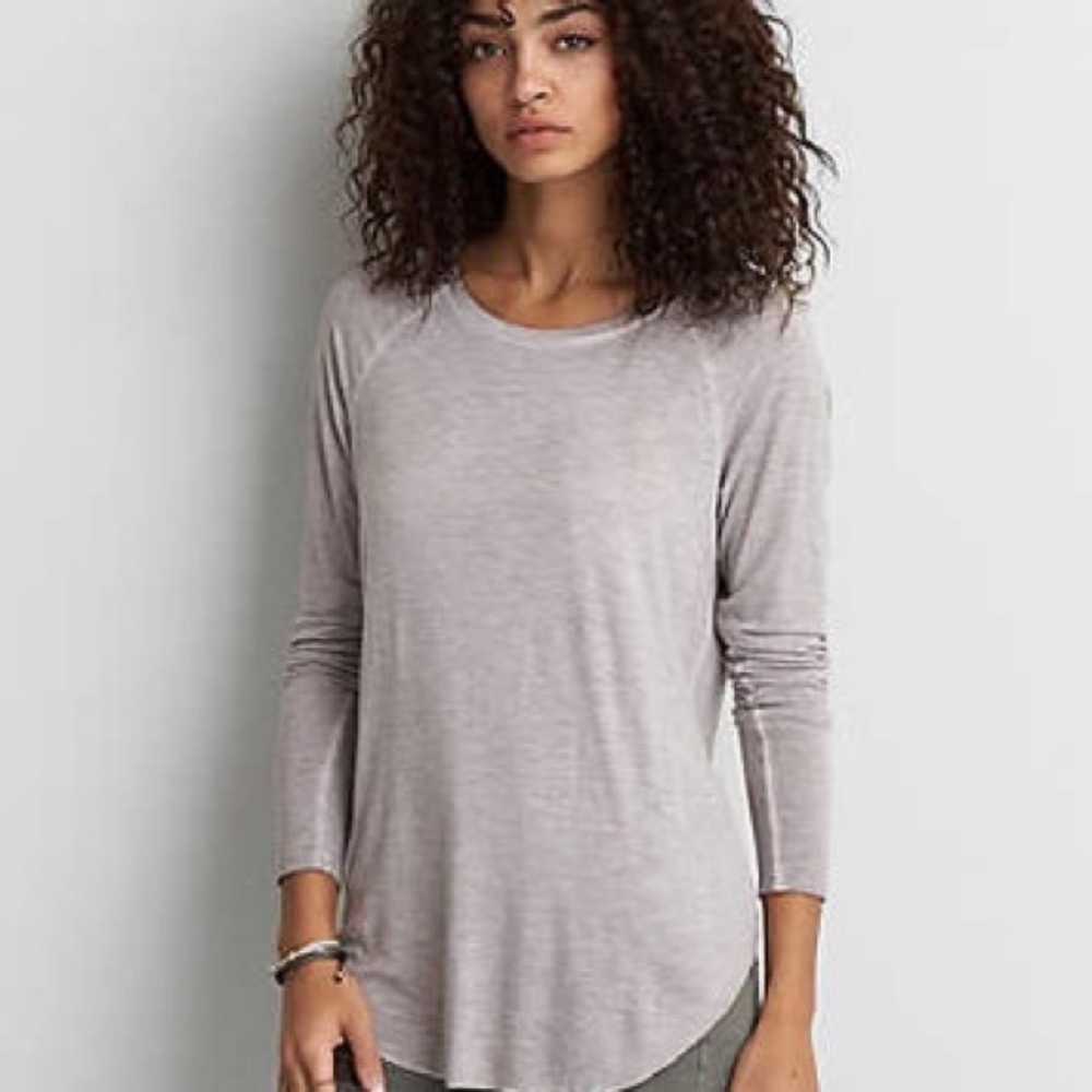 American Eagle Soft Sexy Slub Gray